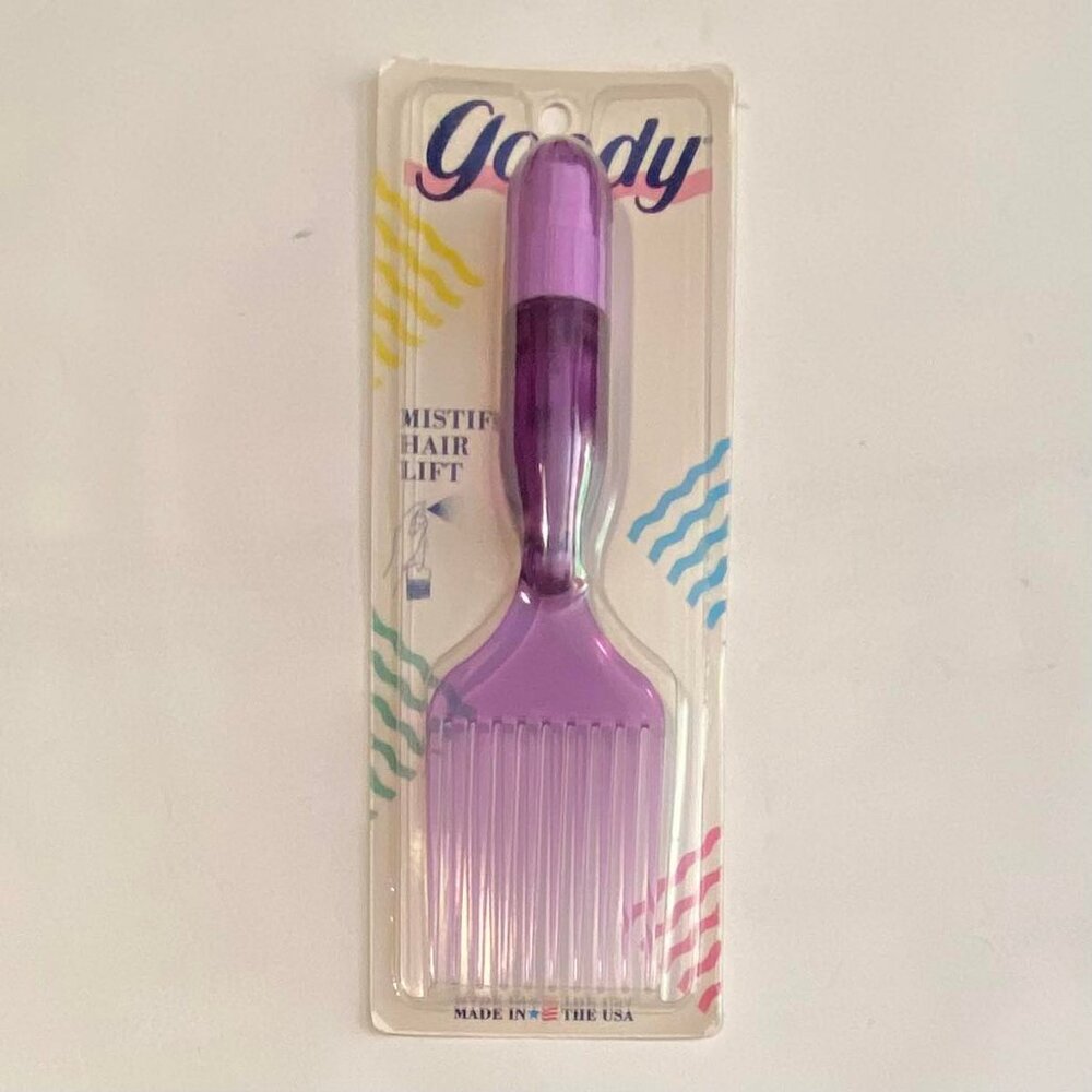 Vintage 1980s Purple Goody Mistifier Hairspray Hair Lift Pick - Old Store Stock